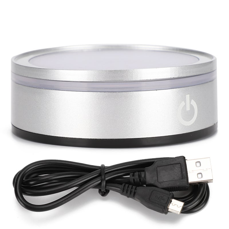 Colorful LED Crystal Display Base - USB Powered - Touch Switch - 3D Crystal Statue Holder for Crafts Decoration - Image 1