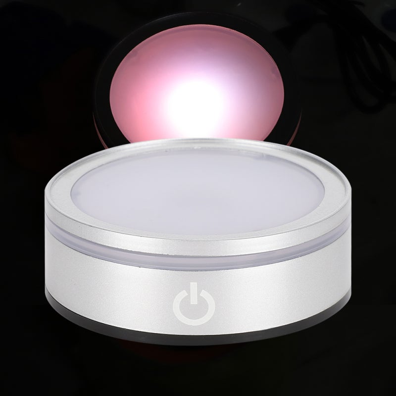 Colorful LED Crystal Display Base - USB Powered - Touch Switch - 3D Crystal Statue Holder for Crafts Decoration - Image 4