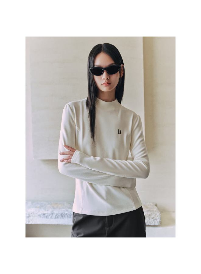 Waxbird Peacebird Women's Knitwear Brushed Warm Slim Fit Long Sleeve Top Winter Innerwear Multi-color Off-white S - Image 3