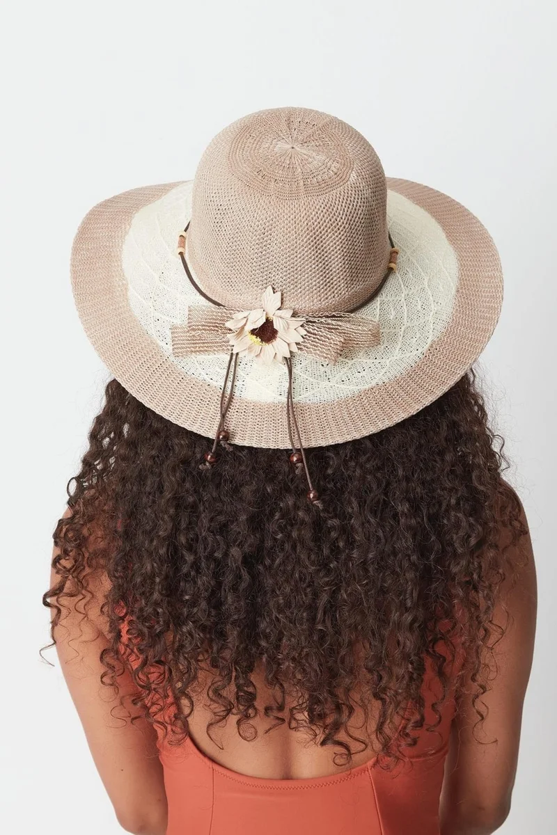سي اند سيتي Mercerized Beach Hat T24740-11 Natural