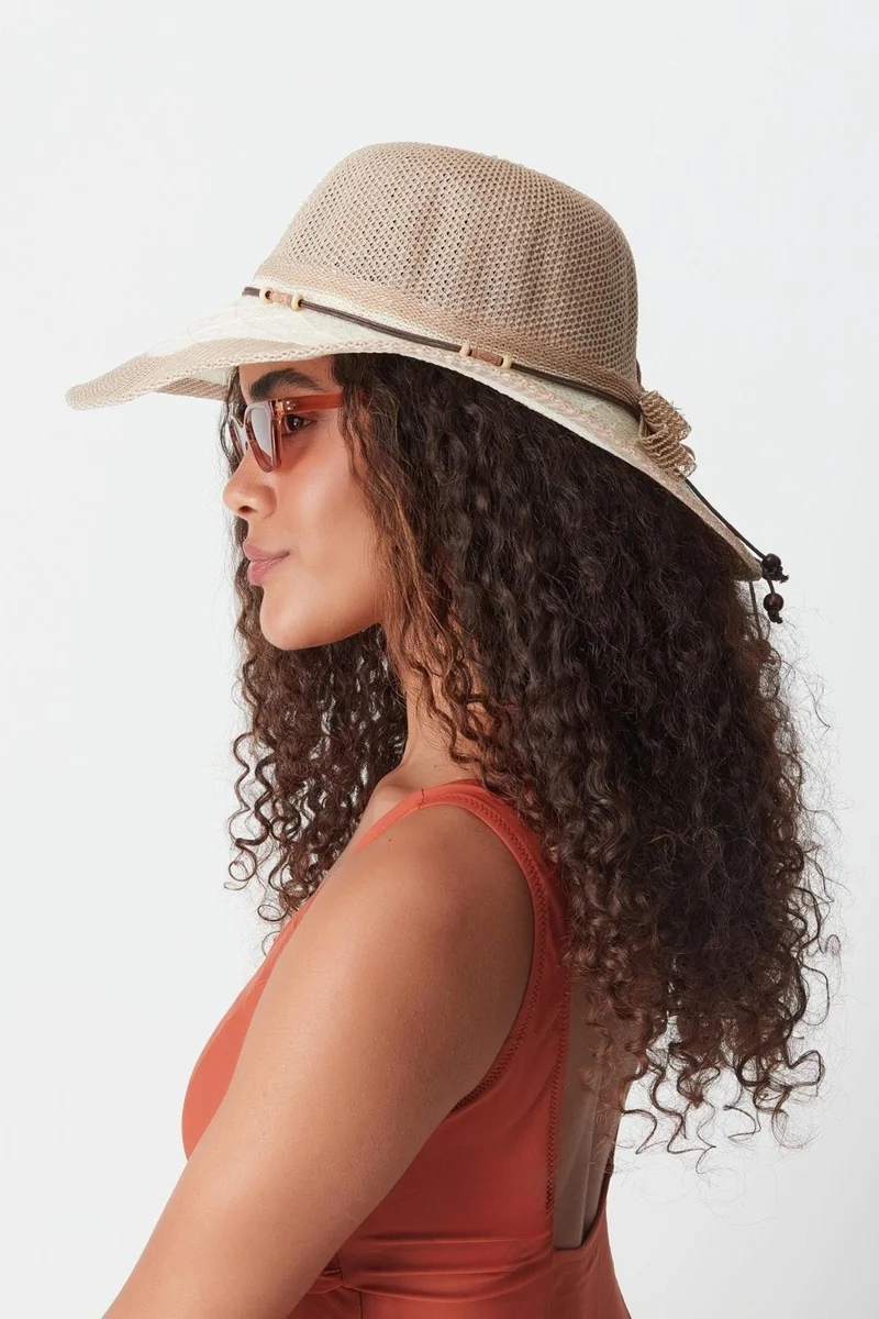 سي اند سيتي Mercerized Beach Hat T24740-11 Natural