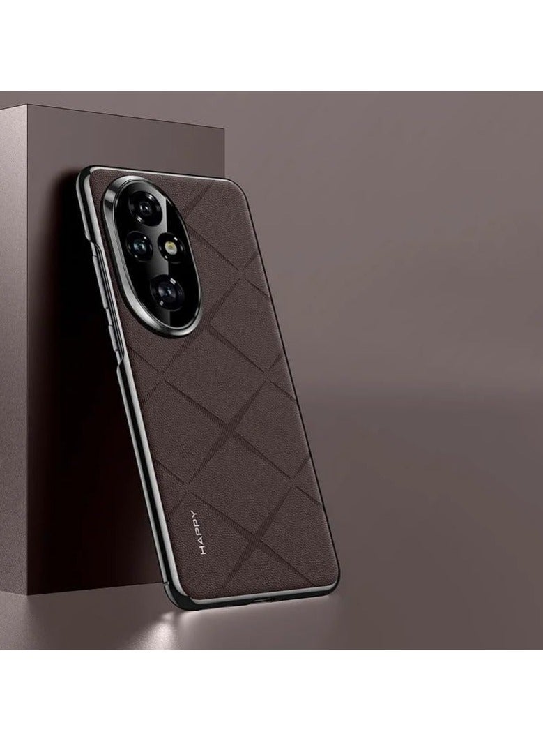 general Case Compatible with Luxury Plain Leather Honor 200 Pro Camera Lens Protection Anti shock and anti drop Case For Hard Slim Good Texture Cover