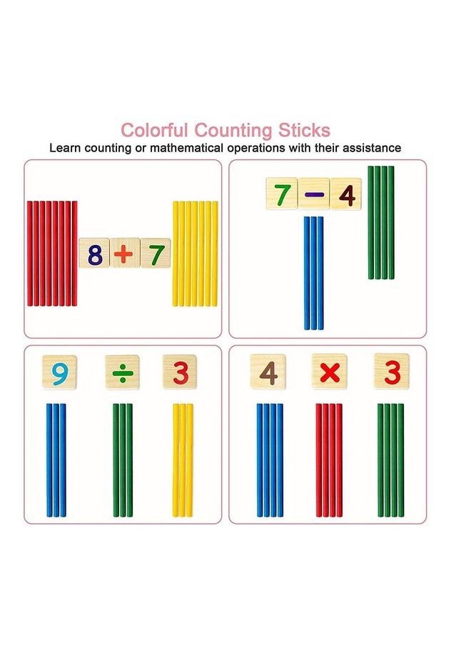 Seven Moon - Seven Moon Seven Moon Wooden Numbers Learning Toy for Kids Multi-Functional Digital Computing Learning Box with Writing Board (Random Color) - Image 1