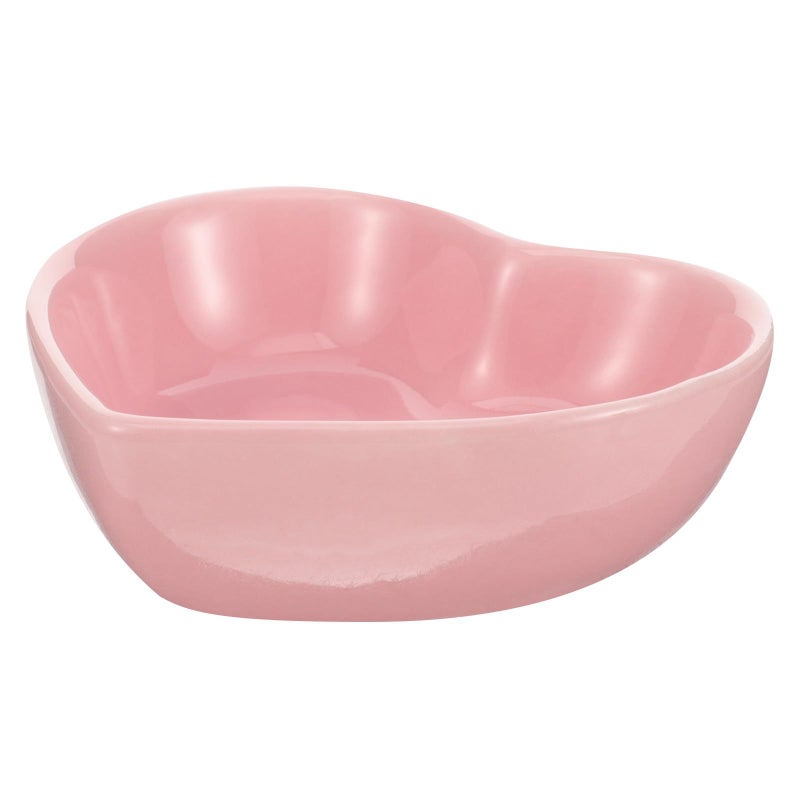 Pink Ceramic Heart Shaped Small Animal Bowl Non Tip Feeder for Hamsters Rabbits Chinchillas - Image 2