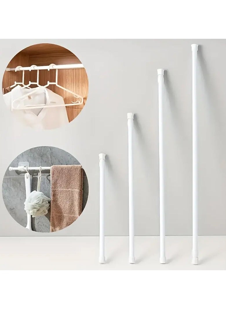 DubaiGallery - Rod Curtains Rods Pole Metal Retractable Adjustable Hook White Plastic - Image 1