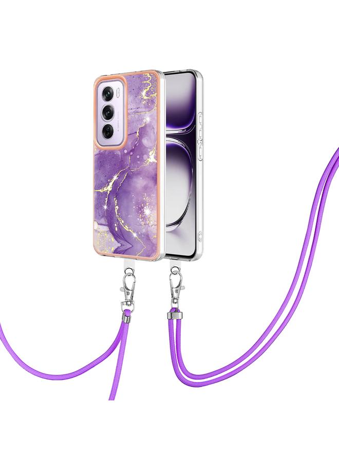 إيروريكس جراب لهاتف OPPO Reno12 Pro Global Electric Marble ثنائي الجانب IMD مع حبل تعليق - Image 1
