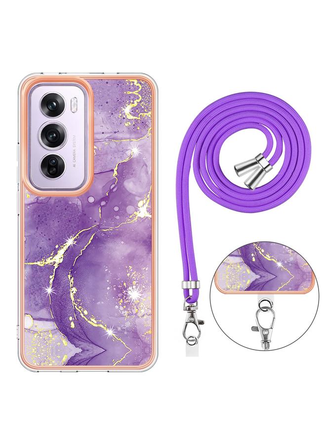 إيروريكس جراب لهاتف OPPO Reno12 Pro Global Electric Marble ثنائي الجانب IMD مع حبل تعليق - Image 4