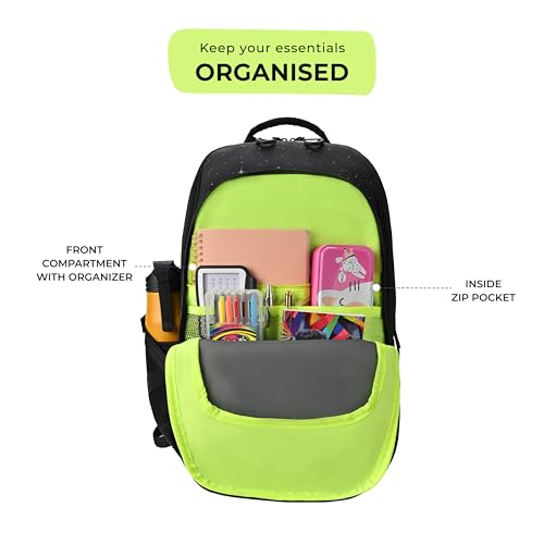 Gear Cosmonaut 3 Compartment Backpack 17"/30L Medium Water Resistant School Bag/Casual 3 Compartment Backpack/Daypack/Kids Bag for Boys/Girls (Black-White) - Image 5