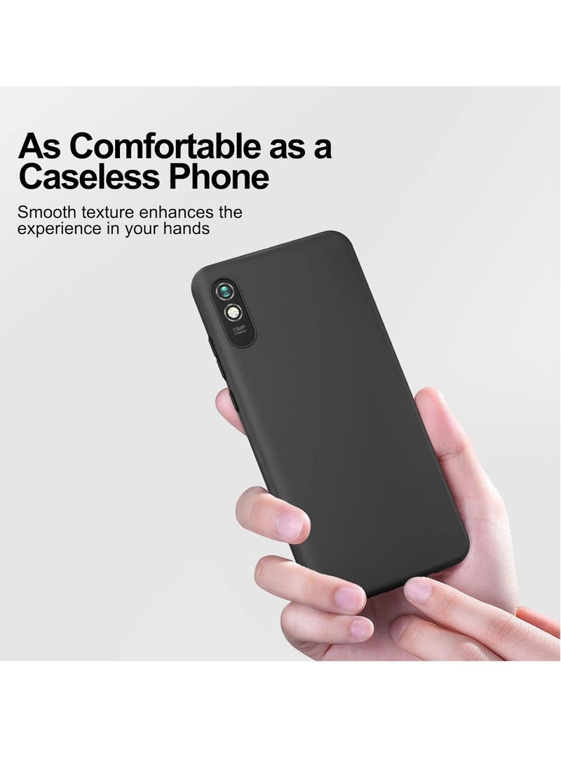 JAJEEK "2024 Ultra Thin Silicone Case for Xiaomi Redmi 9A – Black + 2-Pack Tempered Glass Screen Protector, Anti-Scratch, Full Protection" - Image 4