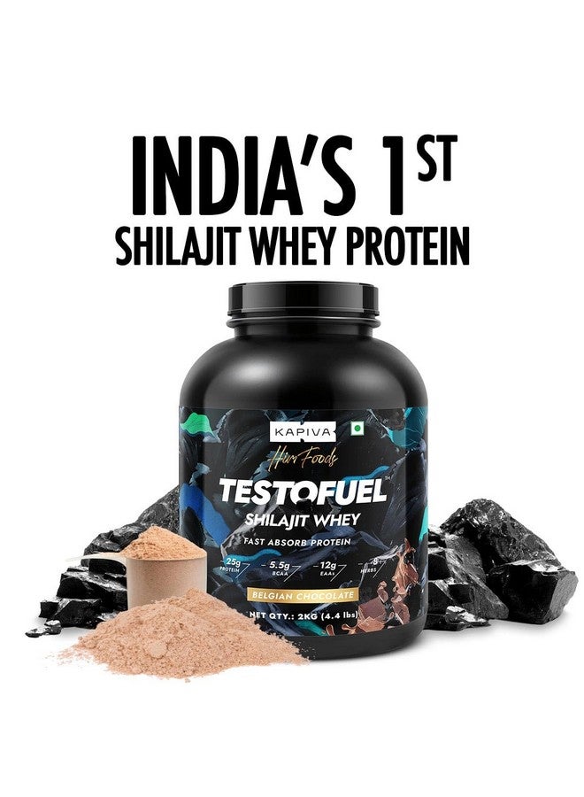 Kapiva كابيفا تيستوفويل شيلجيت بروتين مصل اللبن | 25 جرام بروتين | 250 ملغ شيلجيت | 5.5 جرام BCAA | شوكولاتة بلجيكية | امتصاص أسرع | مزيج داجيزايم | متوافق مع WADA | 2 كجم - Image 3