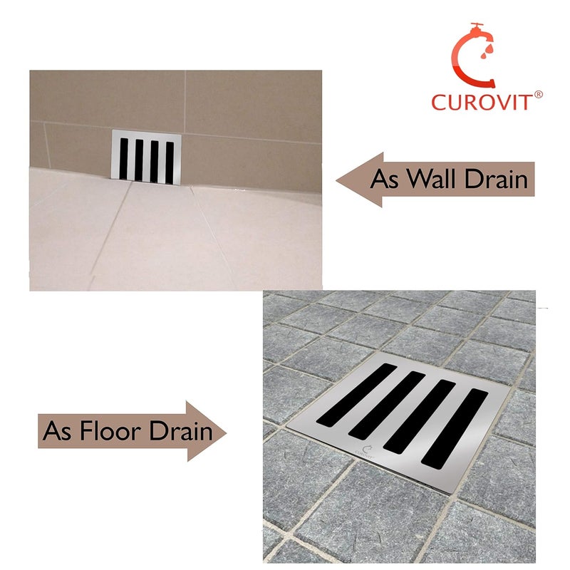 CUROVIT CUROVIT Stainless Steel Drain Strainer 3x3 Chrome Finish Without Frame Jali for Roof Balcony Pool Area Roof Model Square in Shape  - Image 4