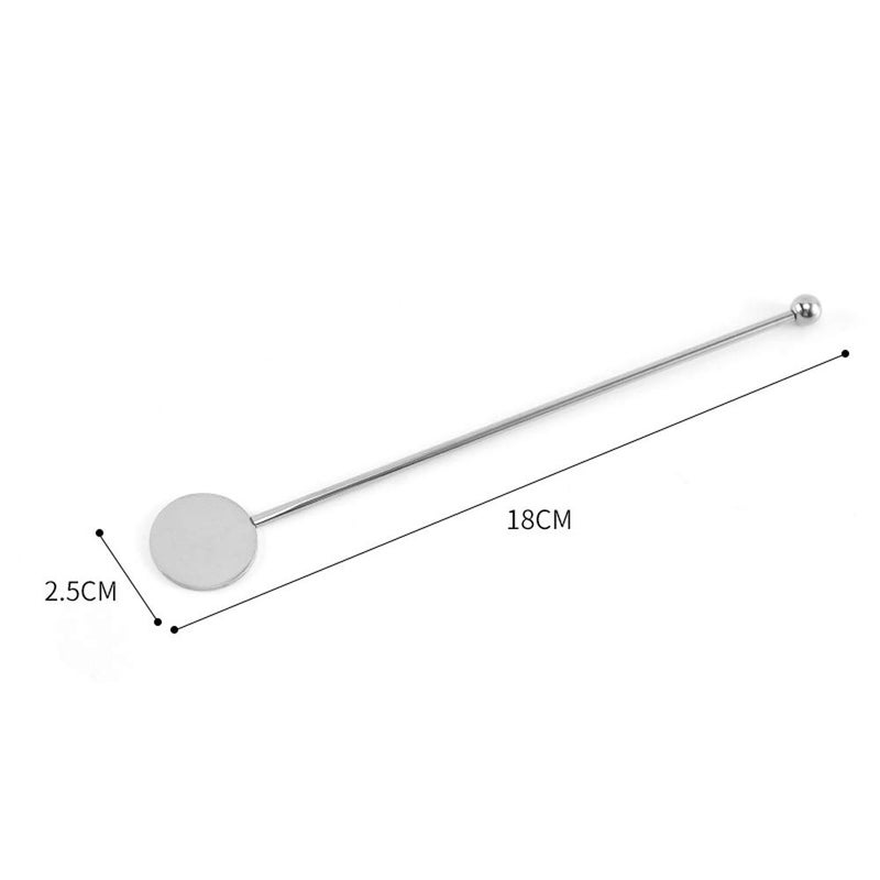 lasenersm 4 Pieces Coffee Stirrers Swizzle Sticks Stainless Steel Coffee Beverage Stirrers Stir Cocktail Drink Swizzle Stick with Small Rectangular Paddles, Silver - Image 2