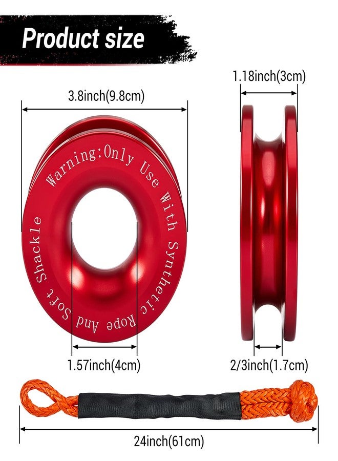 Gedlex Soft Shackle & Recovery Ring Set 2pcs 1/2"x22" Synthetic Winch Rope 56,000lbs Breaking Strength, 1pcs Ring for ATV UTV SUV Truck Offroad Vehicle Orange - Image 3