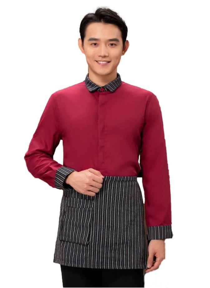 Gasin - Western-style tea restaurant coffee shop uniform hotel work clothes long sleeve (coat+apron) - Image 1