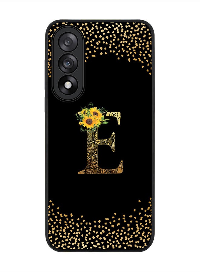 For OnePlus Nord 5 / Ace 5 Ultra Case,Slim fit Camera Protection, Shockproof Thin Phone cover  - Custom Floral Monogram - E ( Black )