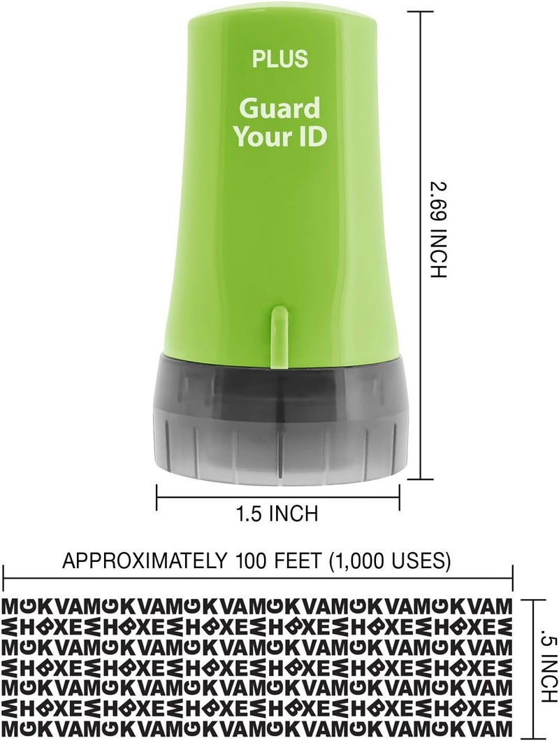 Plus Guard Your ID Stamp Roller, Advanced Confidential Security Tool for Personal Document Guard and Data Safeguard, Regular 3-Pack, Green - Image 5
