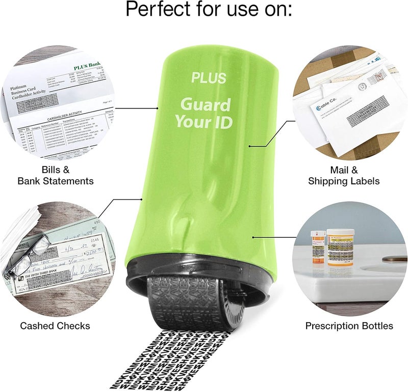Plus Guard Your ID Stamp Roller, Advanced Confidential Security Tool for Personal Document Guard and Data Safeguard, Regular 3-Pack, Green - Image 4