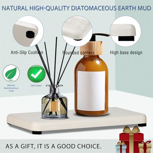 Lyxel 4PCS Water Absorbing Stone Tray, Quick Drying Diatomite Stone Sink Tray, Water Absorbent Stone Coasters for Bathroom Counter, Kitchen Soap Dish Holders Toothbrush Holders in Modern Home - Image 3