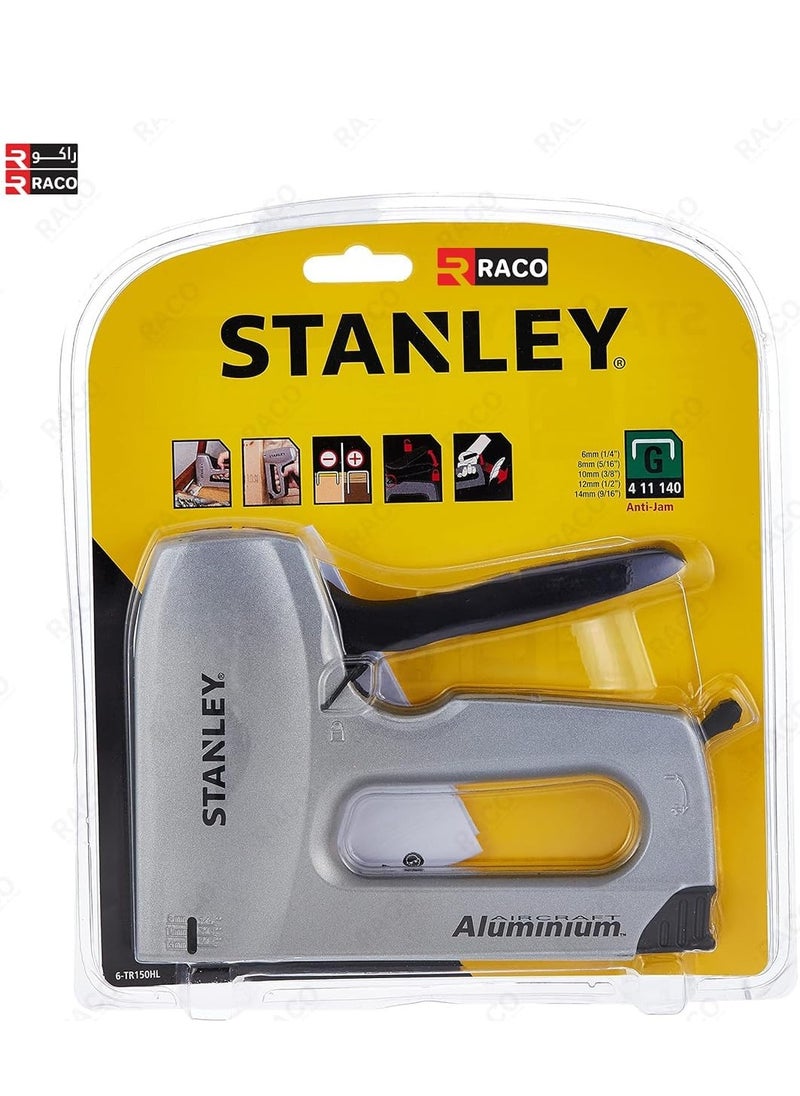 RACO Stanley Heavy Duty Aluminium Staple Gun with 1000 Staples for Home Repair, Carpentry, Decoration, and Furniture, Black/Silver, DIY  - Image 2