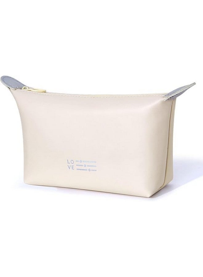 KERFORA Triangle Makeup Bag Dumpling Travel Bag, Small Cosmetic Bag for Women, Waterproof Makeup Pouch with Zipper, Portable Makeup Organizer, Leather Small Bag(Purple) - Image 1