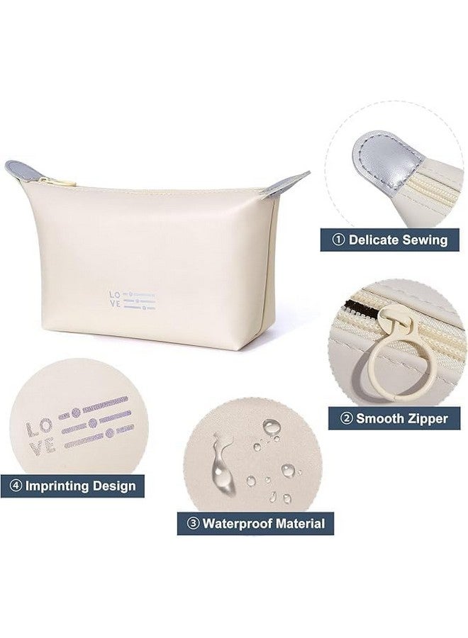 KERFORA Triangle Makeup Bag Dumpling Travel Bag, Small Cosmetic Bag for Women, Waterproof Makeup Pouch with Zipper, Portable Makeup Organizer, Leather Small Bag(Purple) - Image 3
