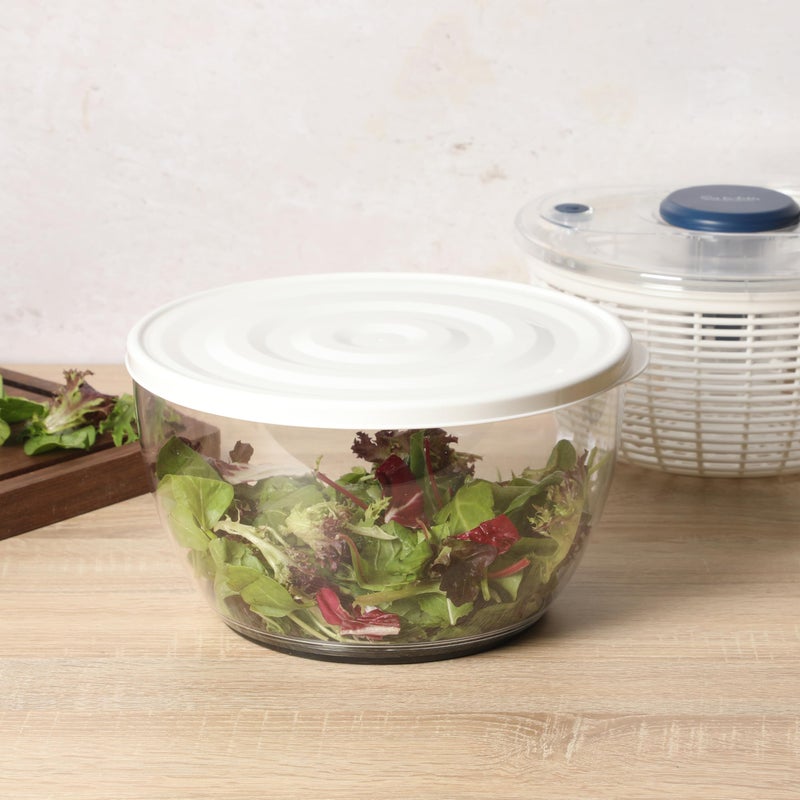 Sur La Table Kitchen Essential 6.3 Qt Salad Spinner, Fruit Wahser, Fruit Washing Bowl with Strainer, Vegertable Cleaner, Salad Cleaner, Lettuce Washer - Navy Blue - Image 5