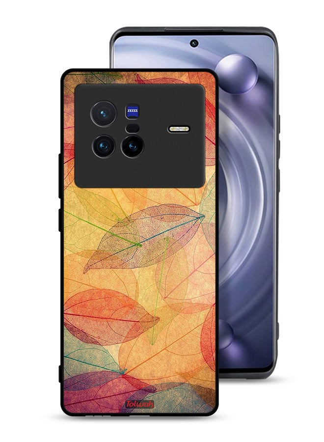 Tolwak Vivo X80 Protective Case Cover Leaves Abstract Digital Art - Image 1
