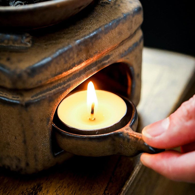 Aroma Burner Ceramic Essential Oil Melt Burner Candle Aroma Lamp Mineral Glaze Unique Decoration Suitable for Gift Room, Only Candle Holder - Image 4