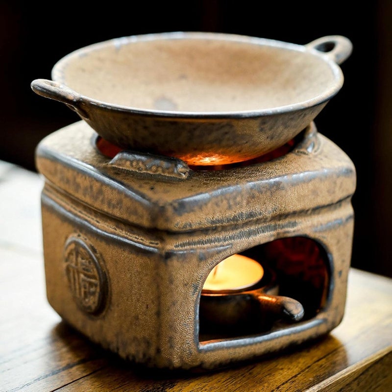 Aroma Burner Ceramic Essential Oil Melt Burner Candle Aroma Lamp Mineral Glaze Unique Decoration Suitable for Gift Room, Only Candle Holder - Image 3