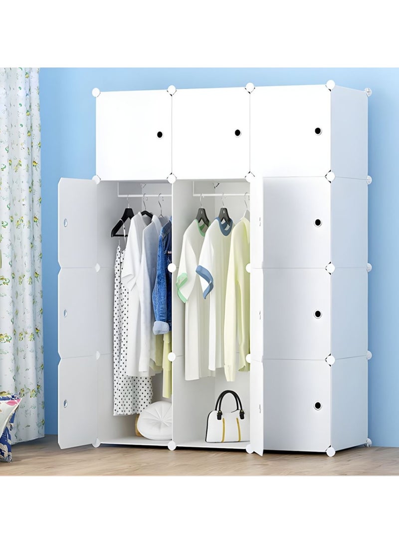 DubaiGallery Portable Closet Storage Rack Environmentally Friendly Resin Material, DIY Assembly. Modular Bookcase, Bedroom, Storage Rack with Door - Image 1
