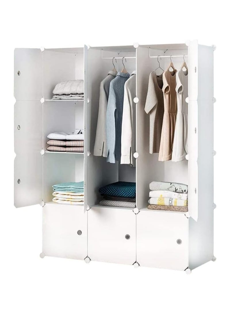 DubaiGallery Portable Closet Storage Rack Environmentally Friendly Resin Material, DIY Assembly. Modular Bookcase, Bedroom, Storage Rack with Door - Image 3