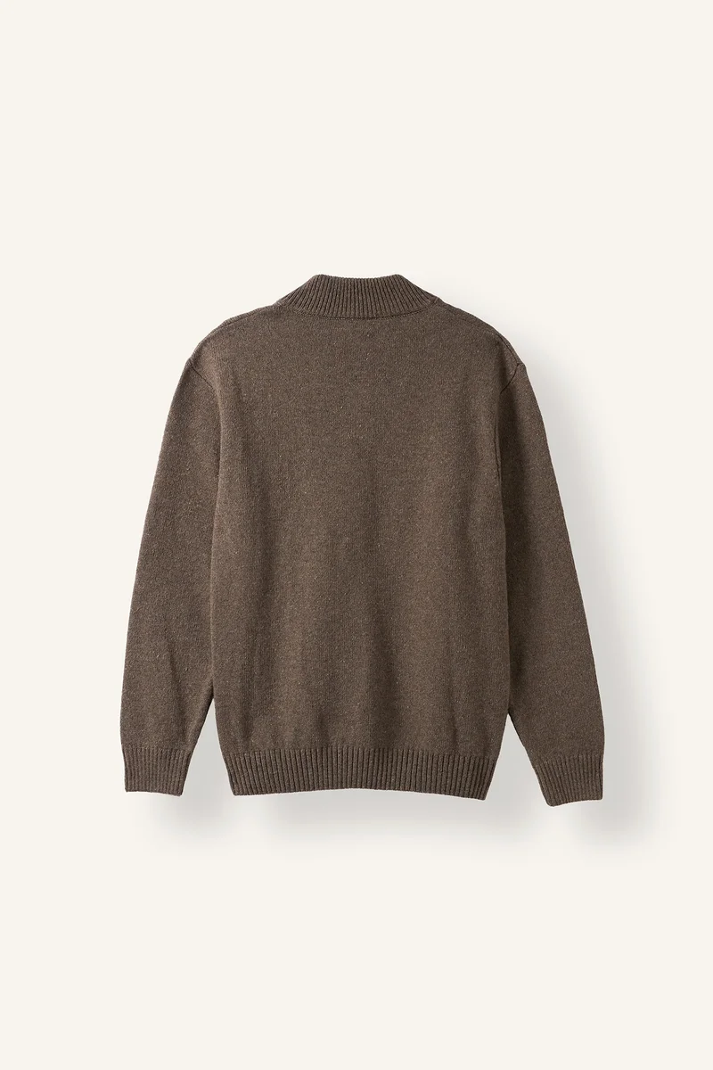 Defacto  Standard Fit Stand Collar Basic Knit Cardigan for Men | Best Price UAE