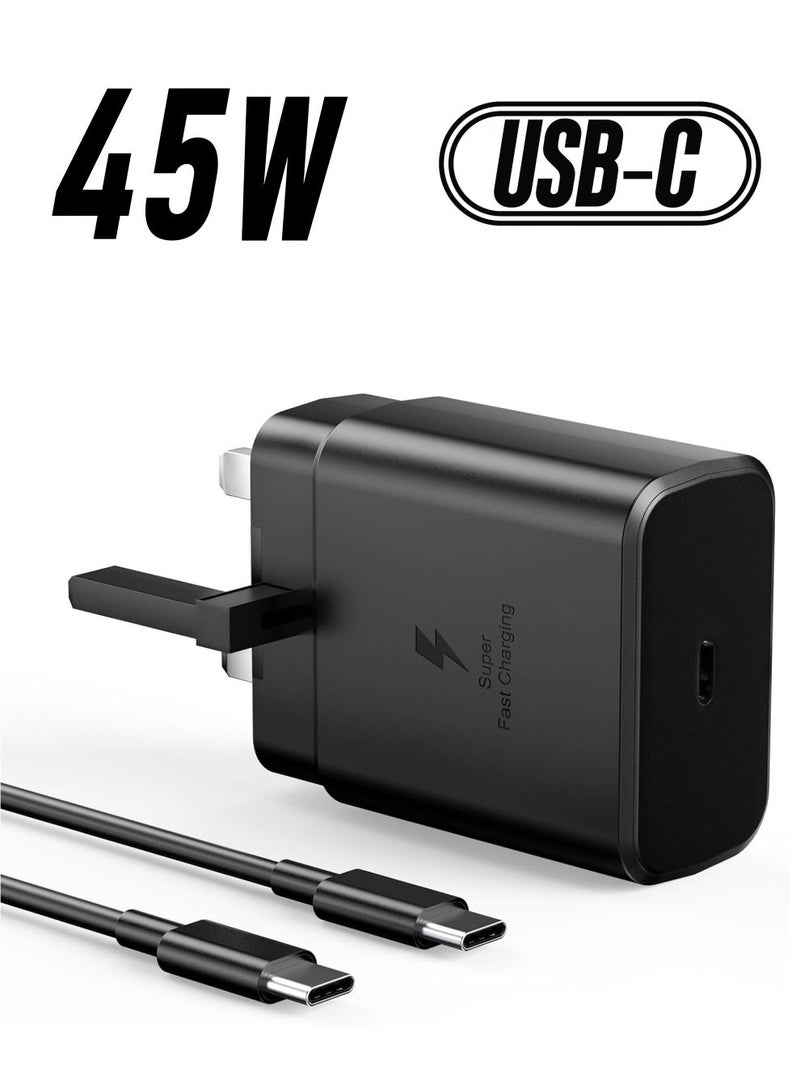 MUNTAQI 45W Super Fast for Samsung Galaxy S23 Ultra, S23+, S23, S22 Ultra 5G, S22+, S22, S20, S20 FE, S21, S10, A53, A33, A13, A03, M13 USB-C Phone Wall Plug for Samsung - Image 1
