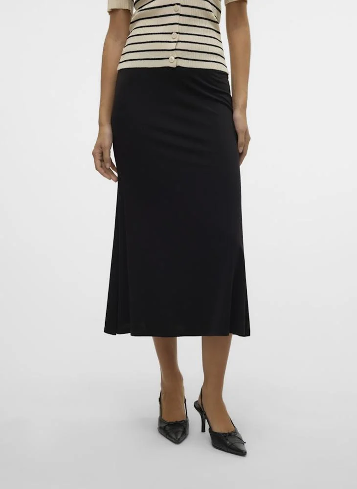 Mid Waist Midi Skirt