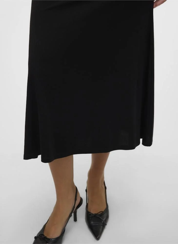 VERO MODA Mid Waist Midi Skirt