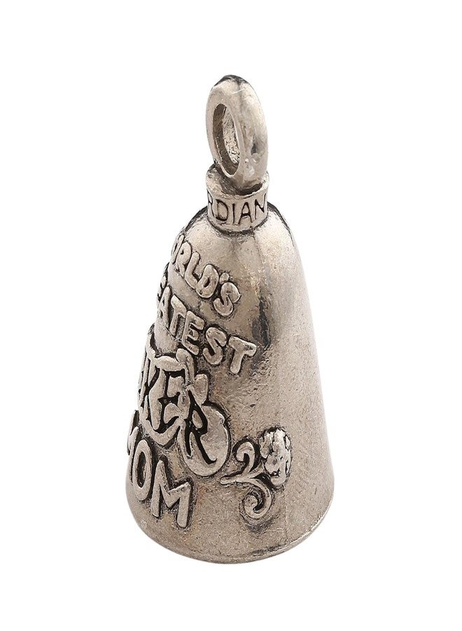 Guardian Bell Worlds Greatest Biker Mom Good Luck Bell w/Keyring & Black Velvet Gift Bag | Motorcycle Bell | Lead-Free Pewter | Good Luck Gift to Friends & Family | Bike Bell | Made in USA - Image 2