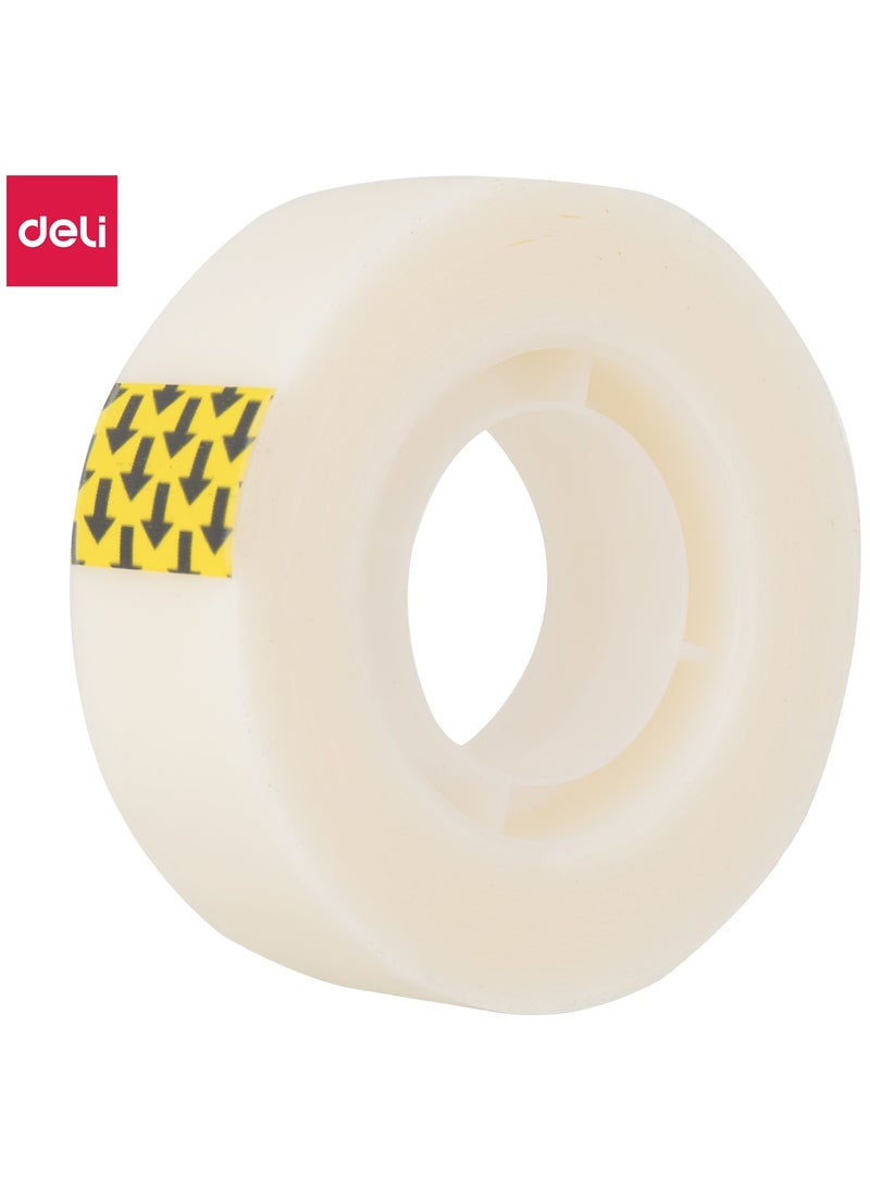 Deli EA30110 Stick Up BOPP Invisible Tape, 18mm x 33m, Non-Toxic, Low Odor, with Dispenser - Image 1