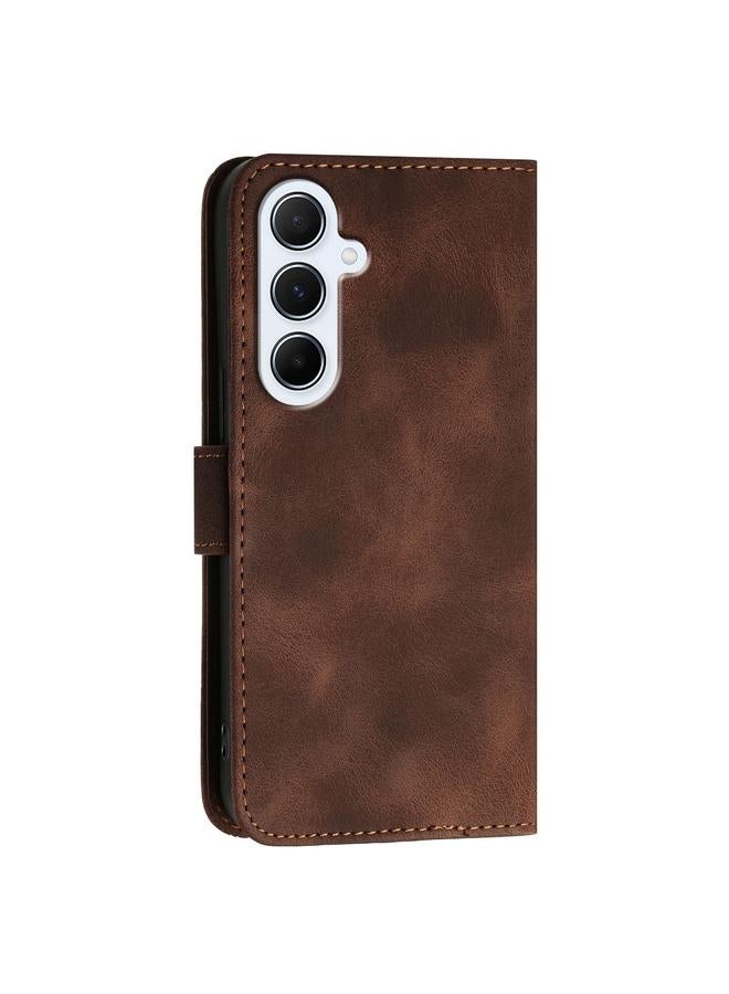 erorex Case For Samsung Galaxy A56 5G Grid Butterfly Embossed Pattern Leather Phone Case with Lanyard - Image 3