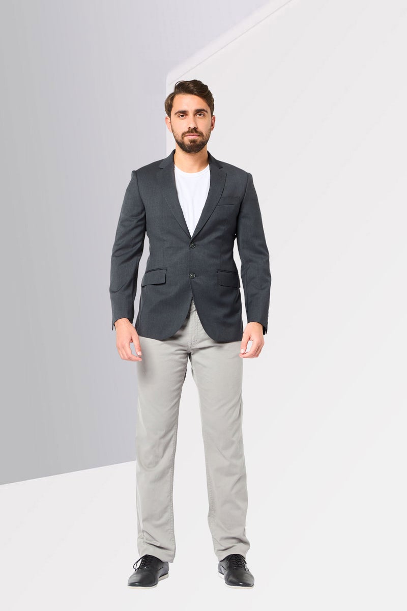 Hackett Men Regular Fit Solid Casual Blazers, Dark Grey - Image 4