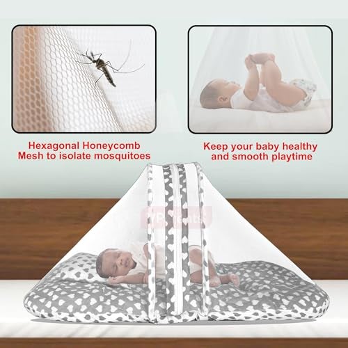 VParents Baby Bedding Set with Mosquito net Cotton, Rosy (Grey) 110649 - Image 2