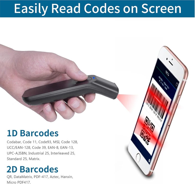 symcode Wireless Barcode Scanner with Stand, Compatible with Bluetooth,2.4GHz Wireless & Wired Connection All in one for Computer POS Warehouse Inventory Library - Image 5