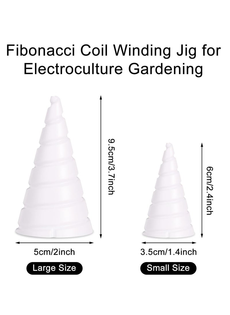 SYOSI - 2Pcs Spiral Coil Winding Jig, 2 Sizes Copper Gardening Antenna Making Tool Gardening Copper Wire Antenna Jig for Plants Vegetables (White) - Image 1