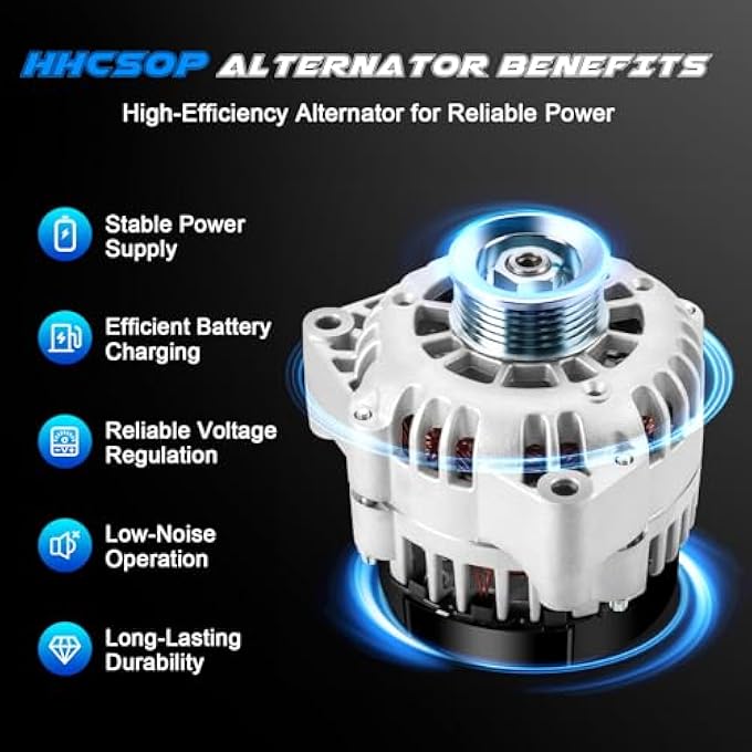 HHCSOP New Alternator Fit for Chevy Silverado Suburban Avalanche Express Astro Tahoe GMC Sierra Savana Yukon 1500 2500 3500 Cadillac 2000 2001 2002 2003 2004 2005 4.3L 4.8L 5.3L 6.0L 8247N 10464455 ADR0215 - Image 5