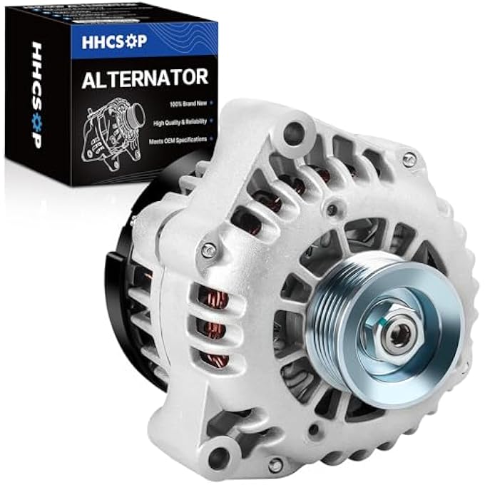 HHCSOP New Alternator Fit for Chevy Silverado Suburban Avalanche Express Astro Tahoe GMC Sierra Savana Yukon 1500 2500 3500 Cadillac 2000 2001 2002 2003 2004 2005 4.3L 4.8L 5.3L 6.0L 8247N 10464455 ADR0215 - Image 1