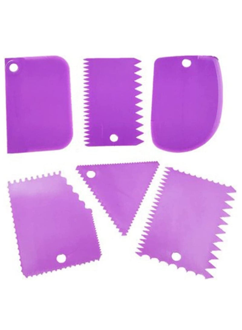 كاست ويف KASTWAVE 6 قطع / مجموعة من ملاعق الخبز ، قطاعة عجين المعجنات ، قطاعة الكيك ، أدوات تقطيع الخبز والمعجنات ، مكشطة شفرة الكيك ، ملعقة سيليكون لأداة تزيين مكشطة الكعك (أرجواني) - Image 2