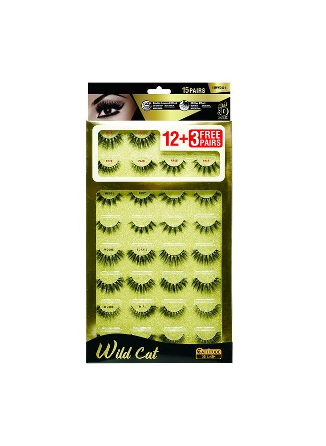 مجموعة رموش Cattitude 3D Mega Pack (Wild Cat - 15 زوجًا) - pzsku/Z0B097D0B7E0B14ADE6F0Z/45/_/1730892872/9a9f25d5-cce7-41b7-b883-59db20669c8b