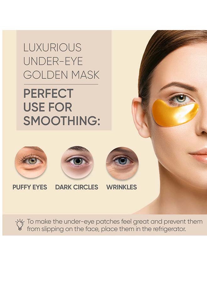 CELOR - Under Eye Patches (20 Pairs) - Golden Eye Mask with Amino Acid And Collagen, Skincare Treatment For Men And Women, USA Tested - Image 1