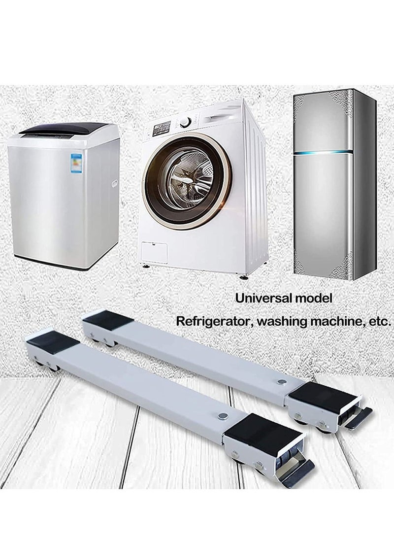 2 Pieces Adjustable Washing Machine Pedestals Frame ， Drum Washing Machine Refrigerator Mobile Base ， Multifunction Washing Machine Base Stand Movably Adjustable  - Image 3