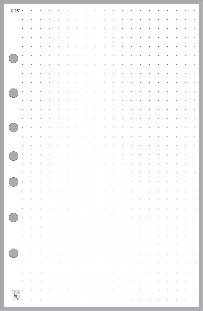 Handy Forms Classic Size Dot Grid Paper Refill, 5mm Spacing, Sized and Punched with 7 Holes for 7-Ring Notebooks Such as Franklin, etc. (5.5" x 8.5") - Image 1