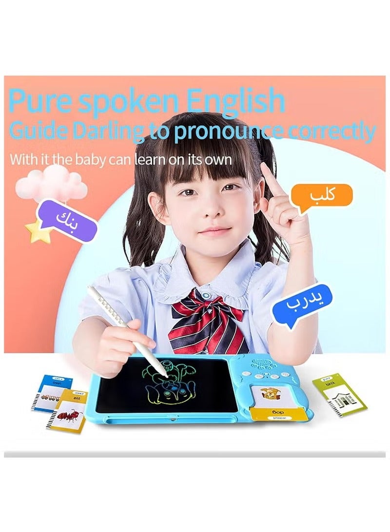 Early Childhood Education Drawing Board, 255 Arabic English Voice Flashcards,510 contentsLearn words toys， Talking Flashcards with Sound Effects, LCD Writing Board Education LearningDrawing board - Image 4